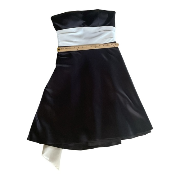 Bill Levkoff Bridemaids Dress Satin Brown NEW Black White 8 - Picture 3 of 6